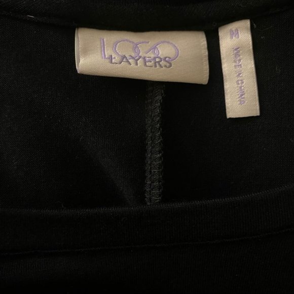 LOGO by Lori Goldstein LAYERS Black Tank Top M - Picture 5 of 6